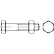 Sechskantschrauben mit Schaft DIN EN ISO 4014 mit Sechskantmutter DIN EN ISO 4032, 5.6 / 5-2 feuerverzinkt nach DIN EN ISO 10684, AD-W7, M 12 x 70